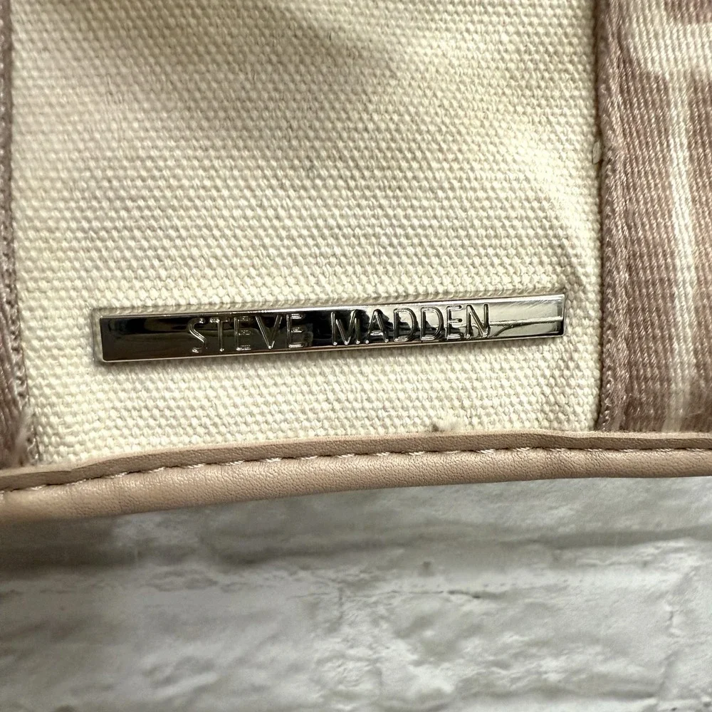 STEVE MADDEN Bwebber Purse Crossbody SMALL Tote Cream Pink Brown Mauve RARE